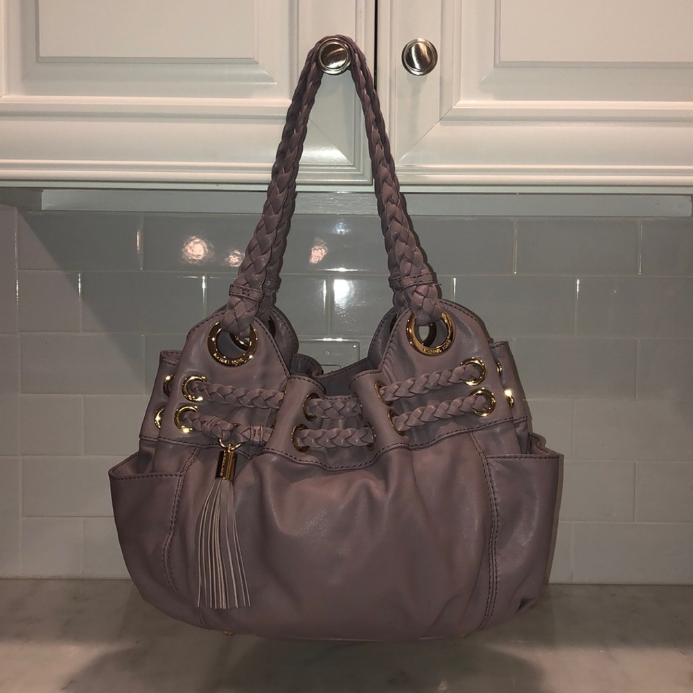 Michael Kors Dusty Mauve Braided-Handle Shoulder Bag